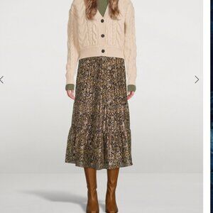 Ba&sh silver, tan, black pattern skirt size large